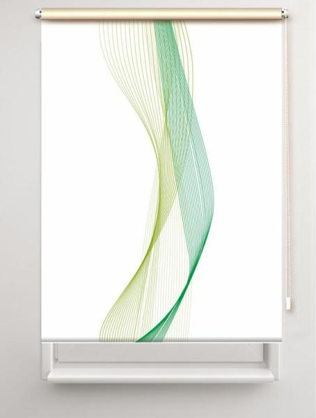 Rollo Stream two green, Rollo, Motivrollo, Rollo mit Druck, Fotorollo, bedrucktes Rollo, Fensterrollo,verdunkelndes Rollo, Sonnenschutz Rollo